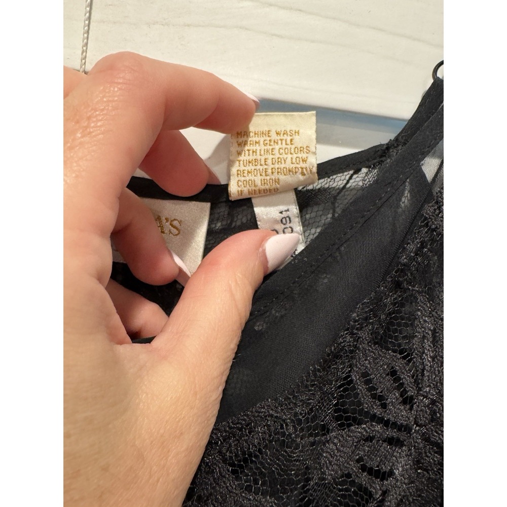 Vintage Victoria's Secret Gold Label Sheer Black Lace Teddy Small Dark Romantic - Picture 5 of 9